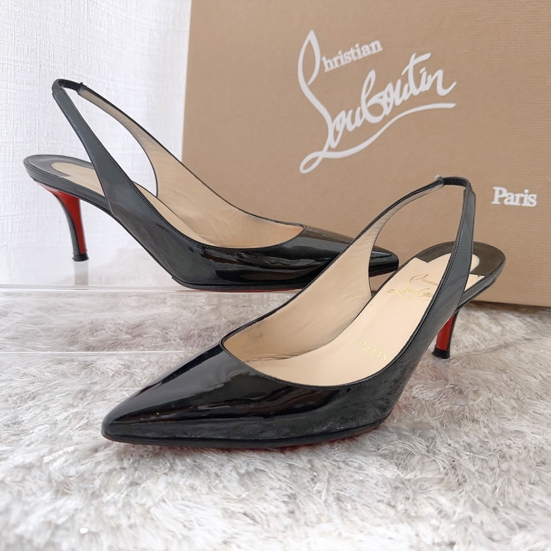 Christian Louboutin(クリスチャンルブタン)のルブタン　バックストラップ　パンプス　ミュール　サンダル　ハイヒール　靴　美品 レディースの靴/シューズ(ハイヒール/パンプス)の商品写真