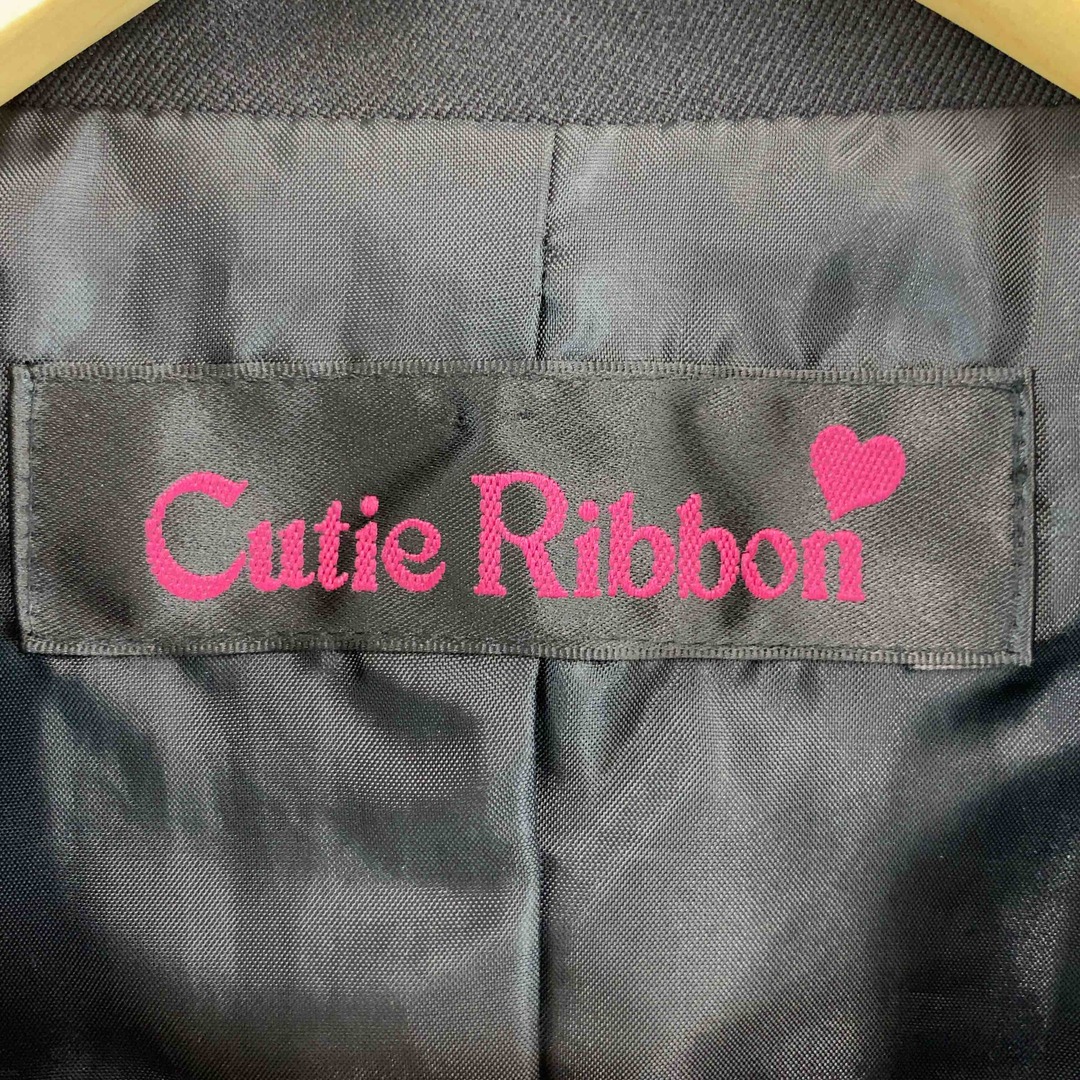 Cutie Ribbon レディース テーラードジャケット ブラック レディースのジャケット/アウター(テーラードジャケット)の商品写真
