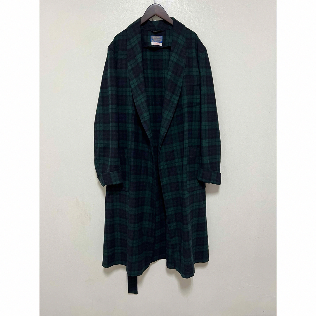 00s【希少】70's pendleton ウールガウンM グリーン　ブラックウォッチ