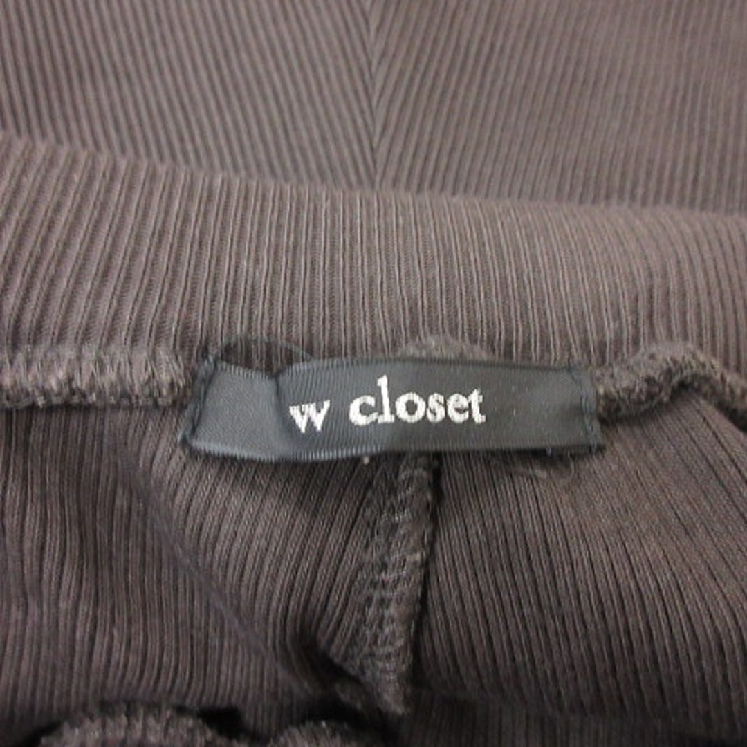 w closet(ダブルクローゼット)のダブルクローゼット レギパン ロング リブ F 茶 ブラウン /YI レディースのパンツ(その他)の商品写真