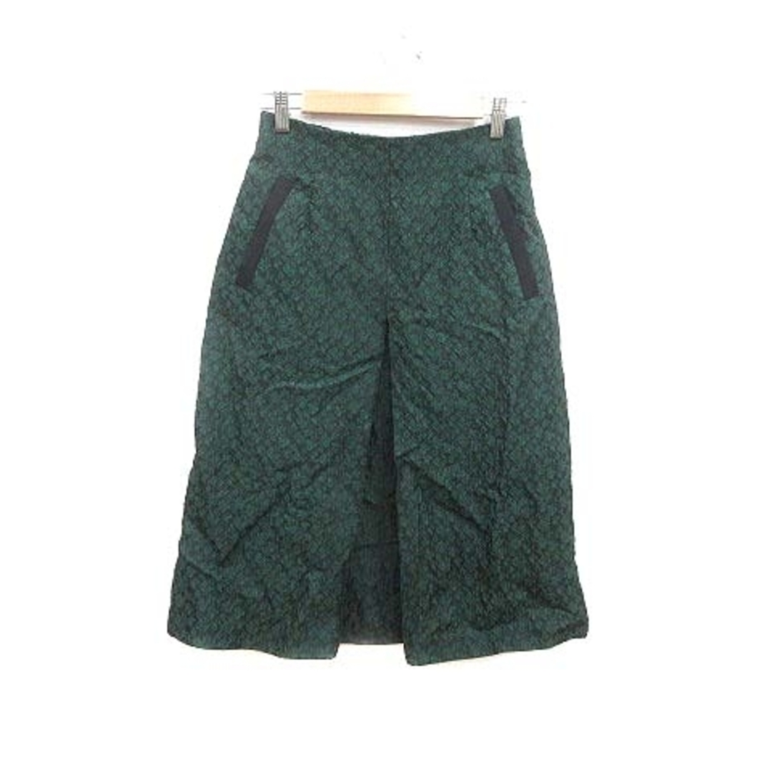 ViS(ヴィス)のViS タイトスカート ミモレ ロング ワンポイント 総柄 M 黒 ブラック 緑 レディースのスカート(ロングスカート)の商品写真