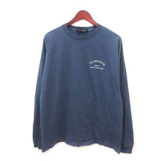 アザー(other)のコンファーム Tシャツ カットソー クルーネック バックプリント 長袖 M 青(Tシャツ/カットソー(七分/長袖))