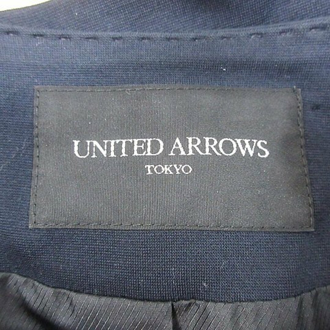 UNITED ARROWS(ユナイテッドアローズ)のユナイテッドアローズ ノーカラージャケット バイカラー 総裏地 紺 ネイビー レディースのジャケット/アウター(その他)の商品写真