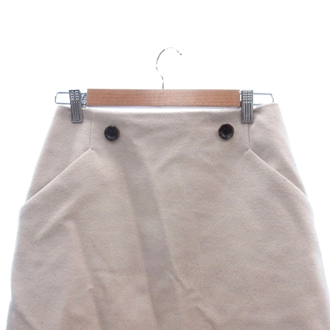 IENA(イエナ)のイエナ IENA 台形スカート ミニ ウール カシミヤ混 36 ベージュ /AU レディースのスカート(ミニスカート)の商品写真