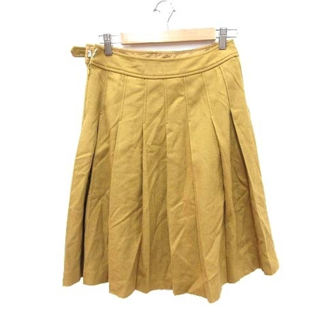 pour la frime(プーラフリーム)のプーラフリーム プリーツスカート ひざ丈 2 黃 イエロー レディースのスカート(ひざ丈スカート)の商品写真
