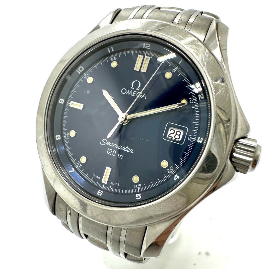 【今日の超目玉】  オメガ シルバー SS 腕時計 デイト クォーツ 2511.80 120 シーマスター OMEGA 腕時計(アナログ)