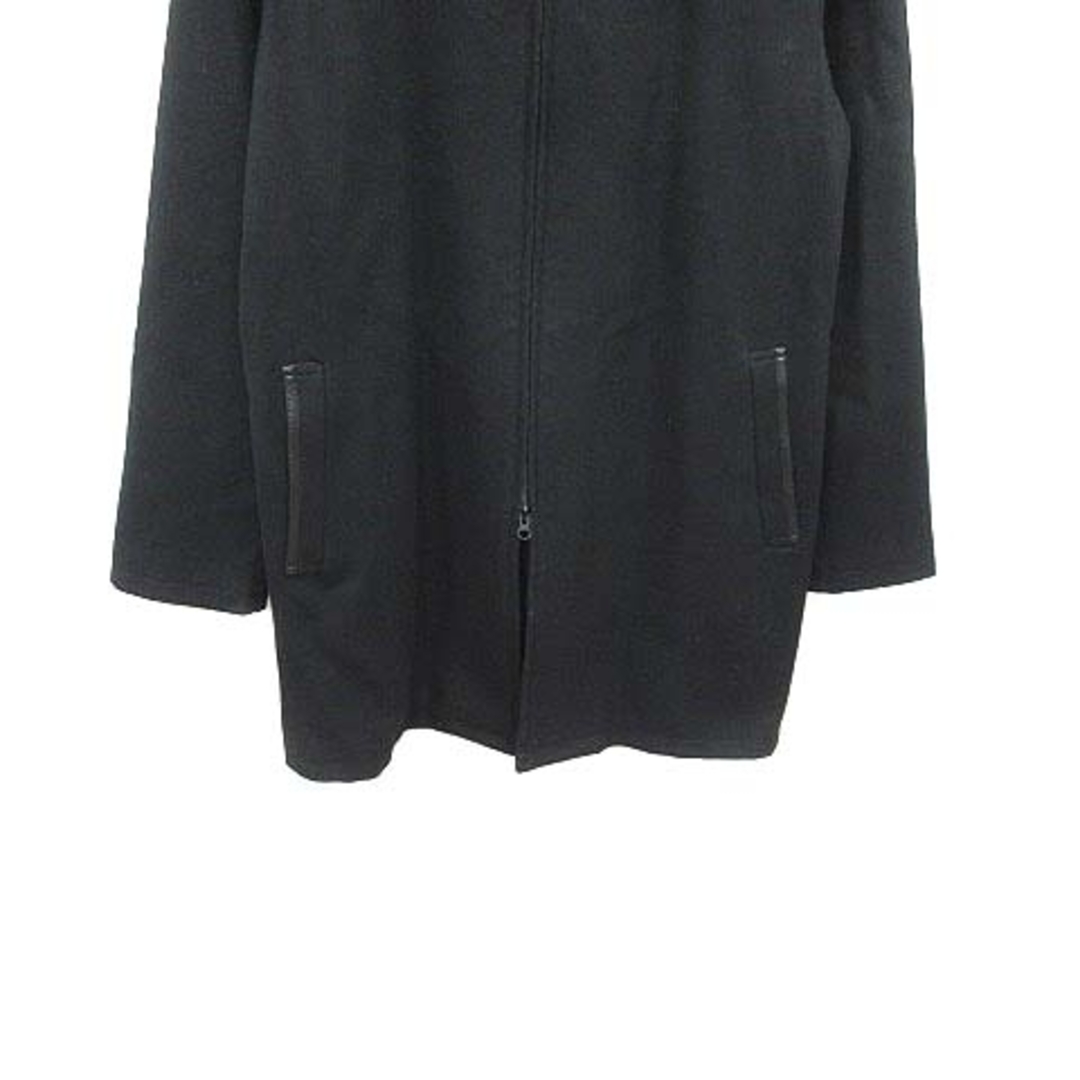 ELLE(エル)のELLE ロングコート ジップアップ 総裏地 フード ウール M 黒 ■MO メンズのジャケット/アウター(その他)の商品写真