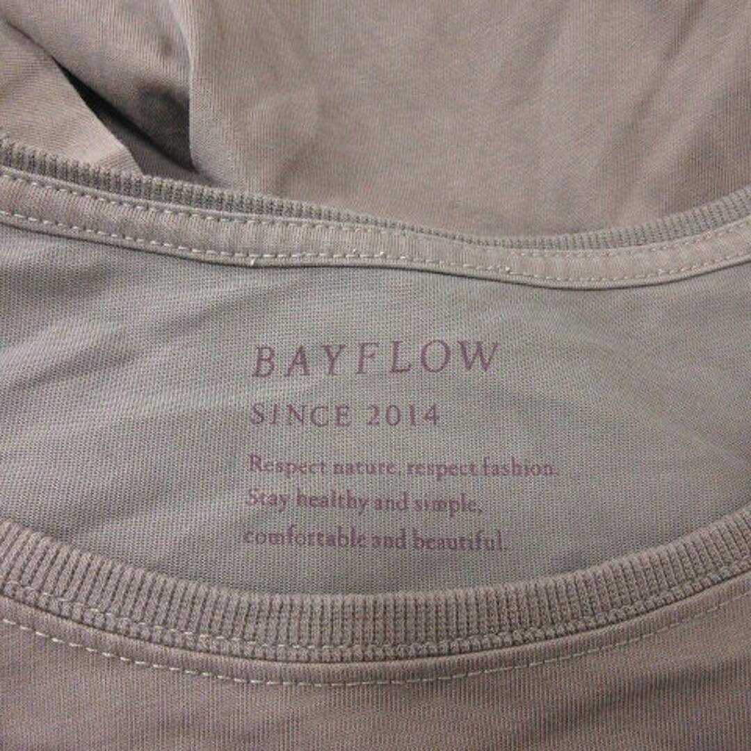 BAYFLOW(ベイフロー)のベイフロー Tシャツ カットソー チュニック 半袖 F 茶 ブラウン /YI レディースのトップス(Tシャツ(半袖/袖なし))の商品写真