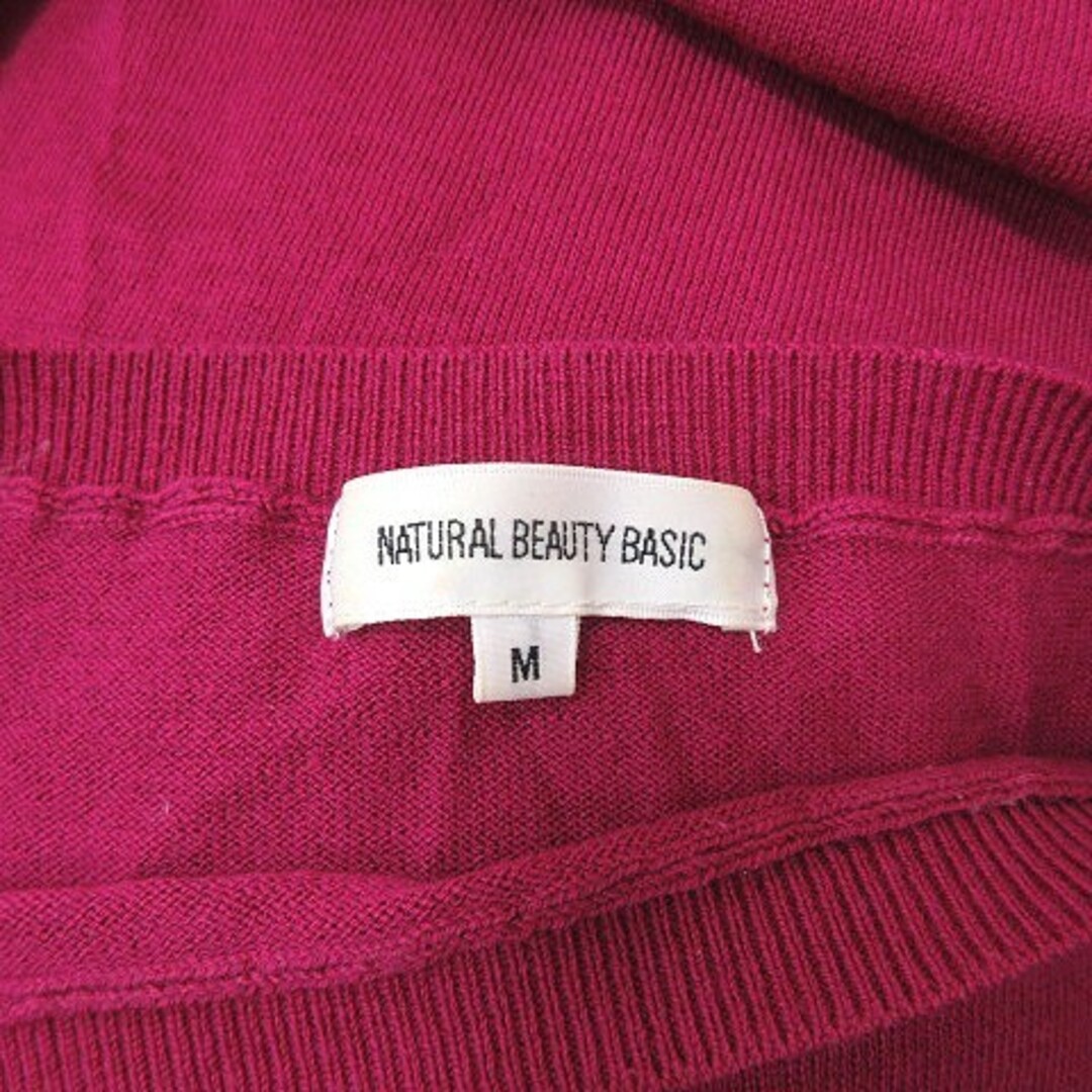 NATURAL BEAUTY BASIC(ナチュラルビューティーベーシック)のナチュラルビューティーベーシック ニット カットソー 長袖 M ピンク /YI レディースのトップス(ニット/セーター)の商品写真