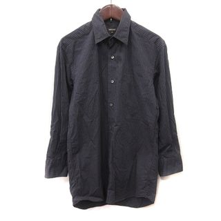 コムサメン(COMME CA MEN)のコムサメン シャツ ストライプ 長袖 S 紺 ネイビー /YI(シャツ)