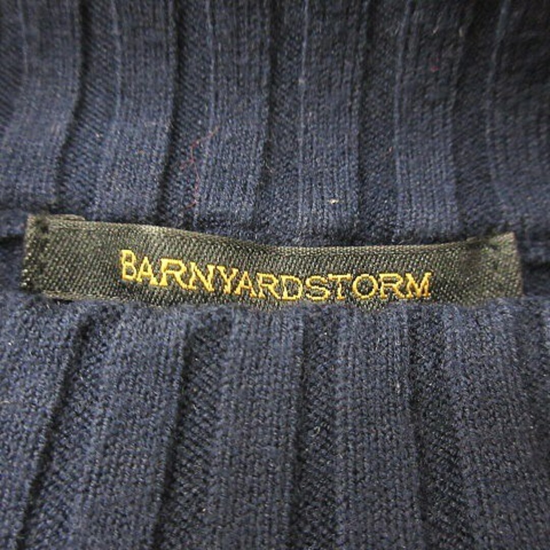 BARNYARDSTORM(バンヤードストーム)のバンヤードストーム ニット セーター ハイネック 七分袖 リブ 0 紺 ネイビー レディースのトップス(ニット/セーター)の商品写真