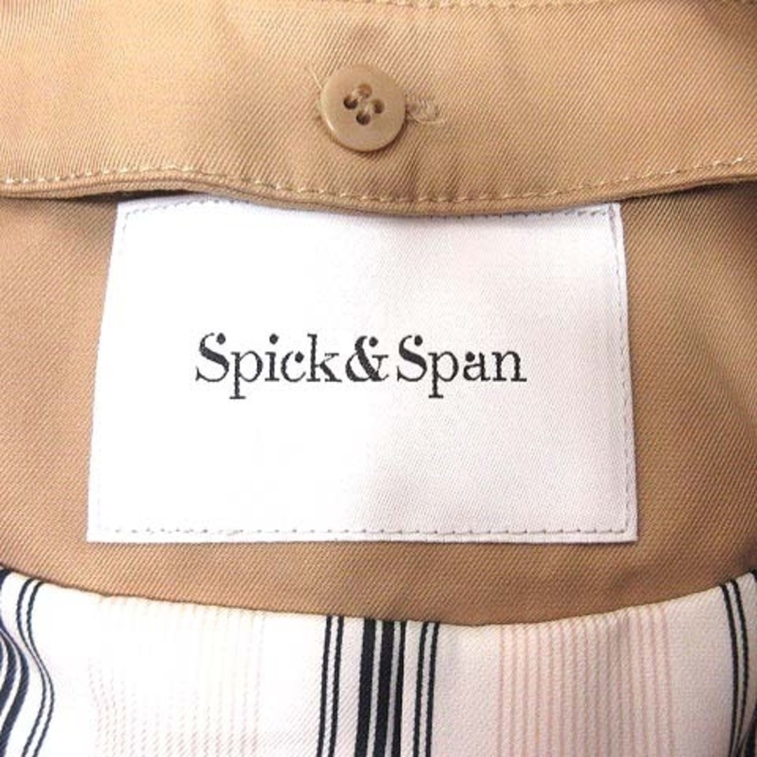 Spick & Span(スピックアンドスパン)のスピック&スパン ノーカラーコート スプリング 総裏地 フード 36 ベージュ レディースのジャケット/アウター(スプリングコート)の商品写真