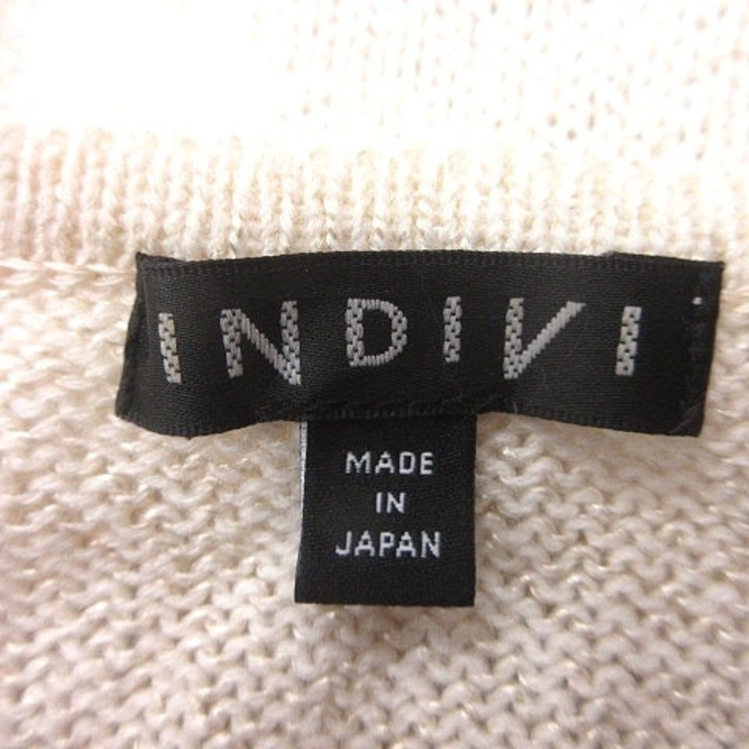 INDIVI(インディヴィ)のインディヴィ ニット カットソー Vネック 長袖 38 白 アイボリー レディースのトップス(ニット/セーター)の商品写真