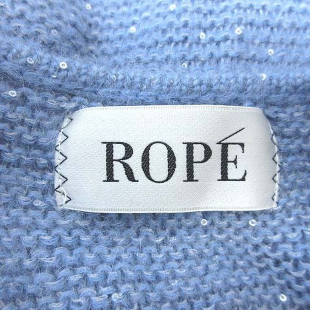ROPE’(ロペ)のロペ ニット セーター 長袖 Vネック スパンコール モヘヤ混 M 青 ブルー レディースのトップス(ニット/セーター)の商品写真