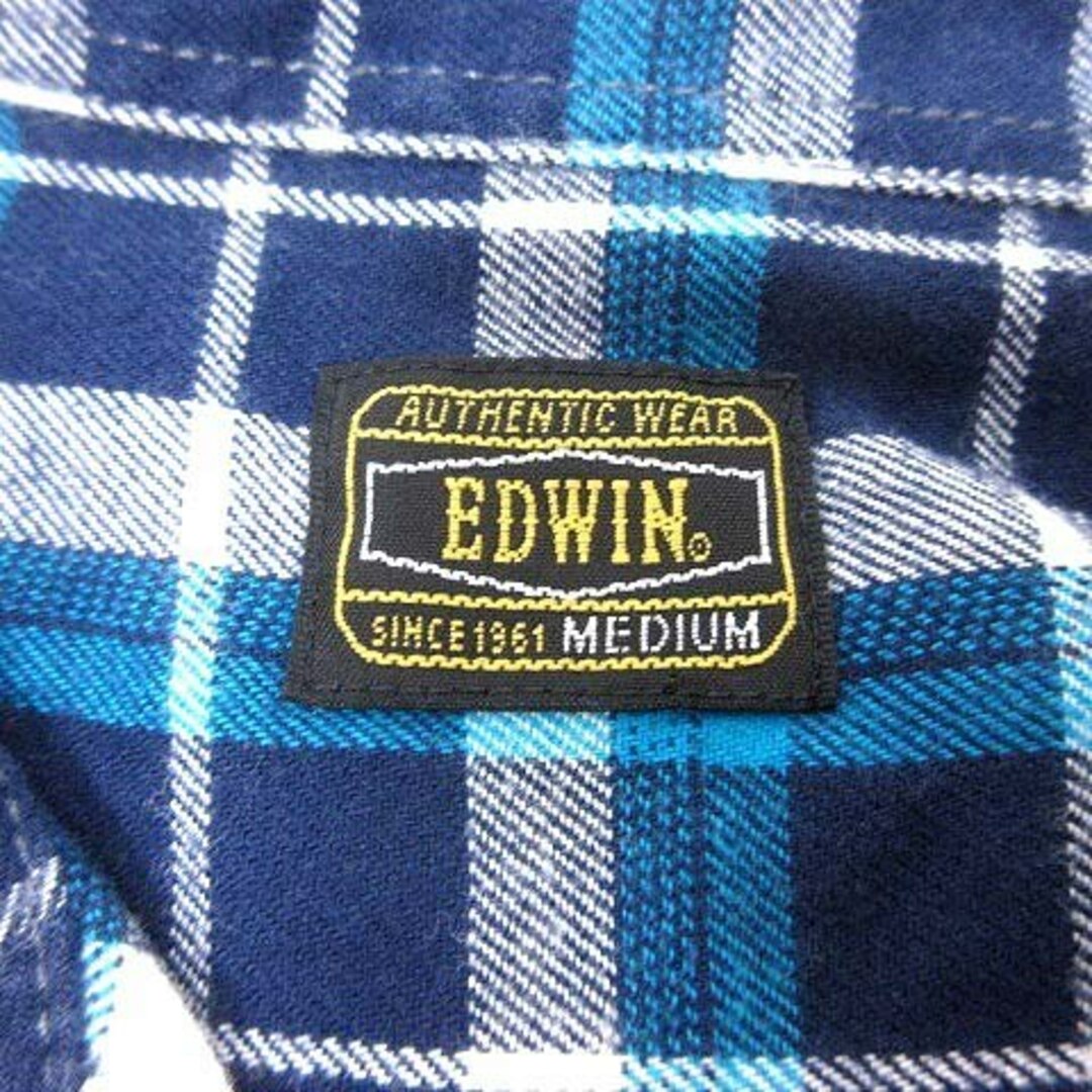 EDWIN(エドウィン)のEDWIN ネルシャツ チェック 長袖 M 青 ブルー 紺 ネイビー /YK メンズのトップス(シャツ)の商品写真
