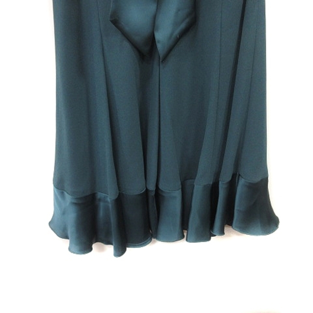 STRAWBERRY-FIELDS(ストロベリーフィールズ)のストロベリーフィールズ フレアスカート ギャザー ミモレ ロング 緑 グリーン レディースのスカート(ロングスカート)の商品写真