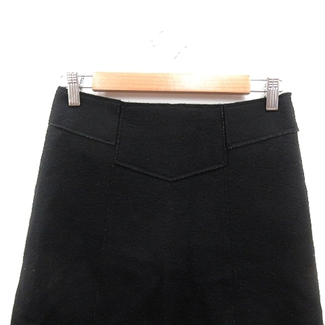 JILLSTUART(ジルスチュアート)のジルスチュアート フレアスカート ひざ丈 ウール 2 黒 ブラック /AU レディースのスカート(ミニスカート)の商品写真