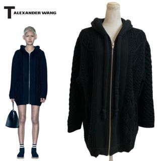 ティーバイアレキサンダーワン(T by Alexander Wang)のT by ALEXANDER WANG 18s ニット切替パーカーブルゾン 男女(パーカー)