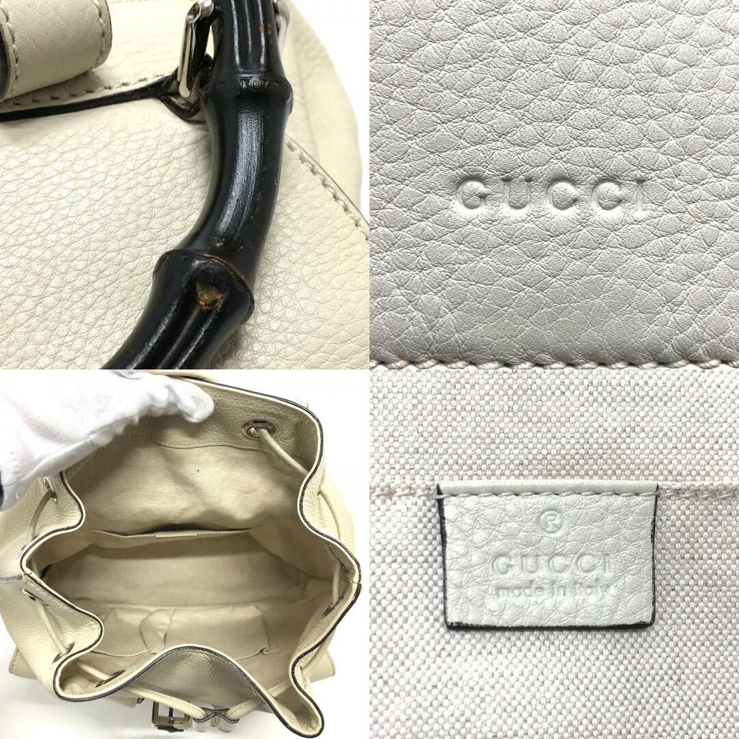 Gucci(グッチ)のグッチ GUCCI バックパック 370833 バンブー リュックサック レザー ホワイト系 レディースのバッグ(リュック/バックパック)の商品写真