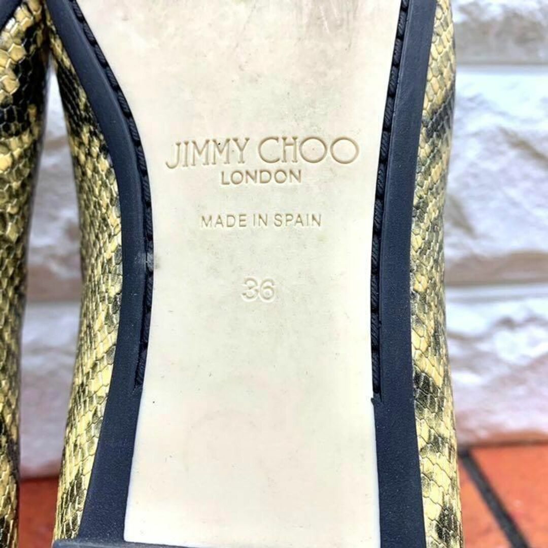 JIMMY CHOO(ジミーチュウ)のJIMMY CHOO ジミーチュウ　フラットシューズ　パイソン型押し レディースの靴/シューズ(バレエシューズ)の商品写真