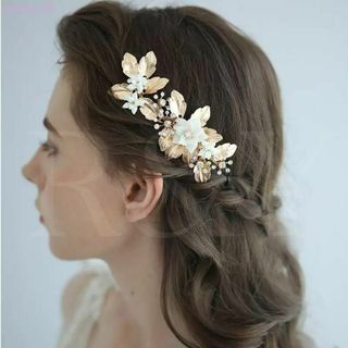 H17ブライダル　ヘッドドレス　ウェディング　ヘアアクセサリー　髪飾り　和装(ヘッドドレス/ドレス)