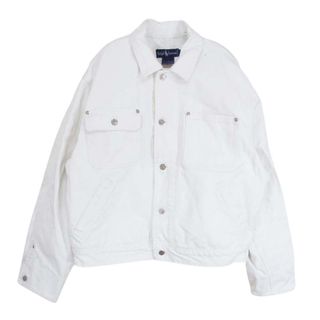 ラルフローレン(Ralph Lauren)のRALPH LAUREN ラルフローレン コットン ショート カバーオール トラック ジャケット ホワイト系 L【中古】(Gジャン/デニムジャケット)