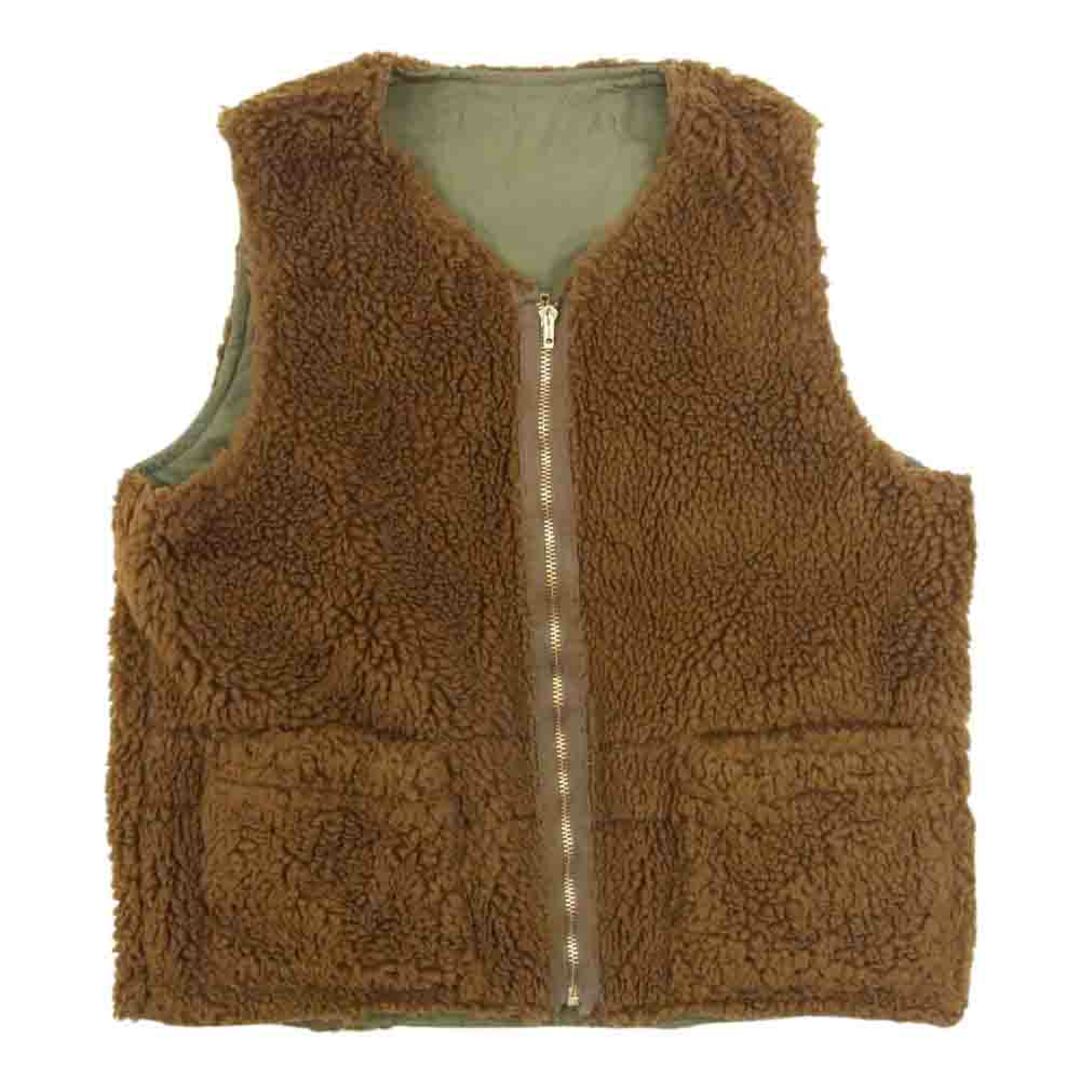 約61cm身幅Nigel Cabourn ナイジェルケーボン 8043-00-70015 REVERSIBLE DECK VEST リバーシブル ボア デッキ ベスト カーキ系 46