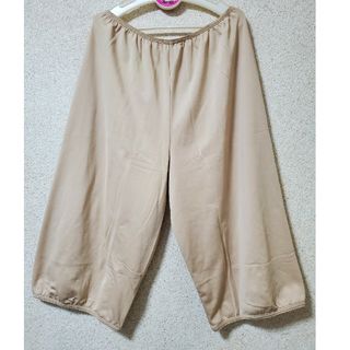 新品 暖かいペチコート ぺチパンツ ベージュ Lサイズ ぺチキュロット 裾上げ(アンダーシャツ/防寒インナー)