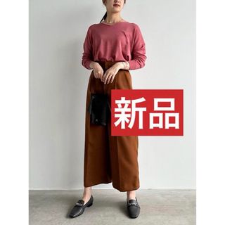 ルーニィ(LOUNIE)のルーニィ23年新品★洗える！ノンアイロンワイドクロップドパンツウール調ゴムパンツ(クロップドパンツ)