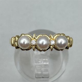 ミキモト(MIKIMOTO)のミキモト k18 パール ダイヤ リング(リング(指輪))