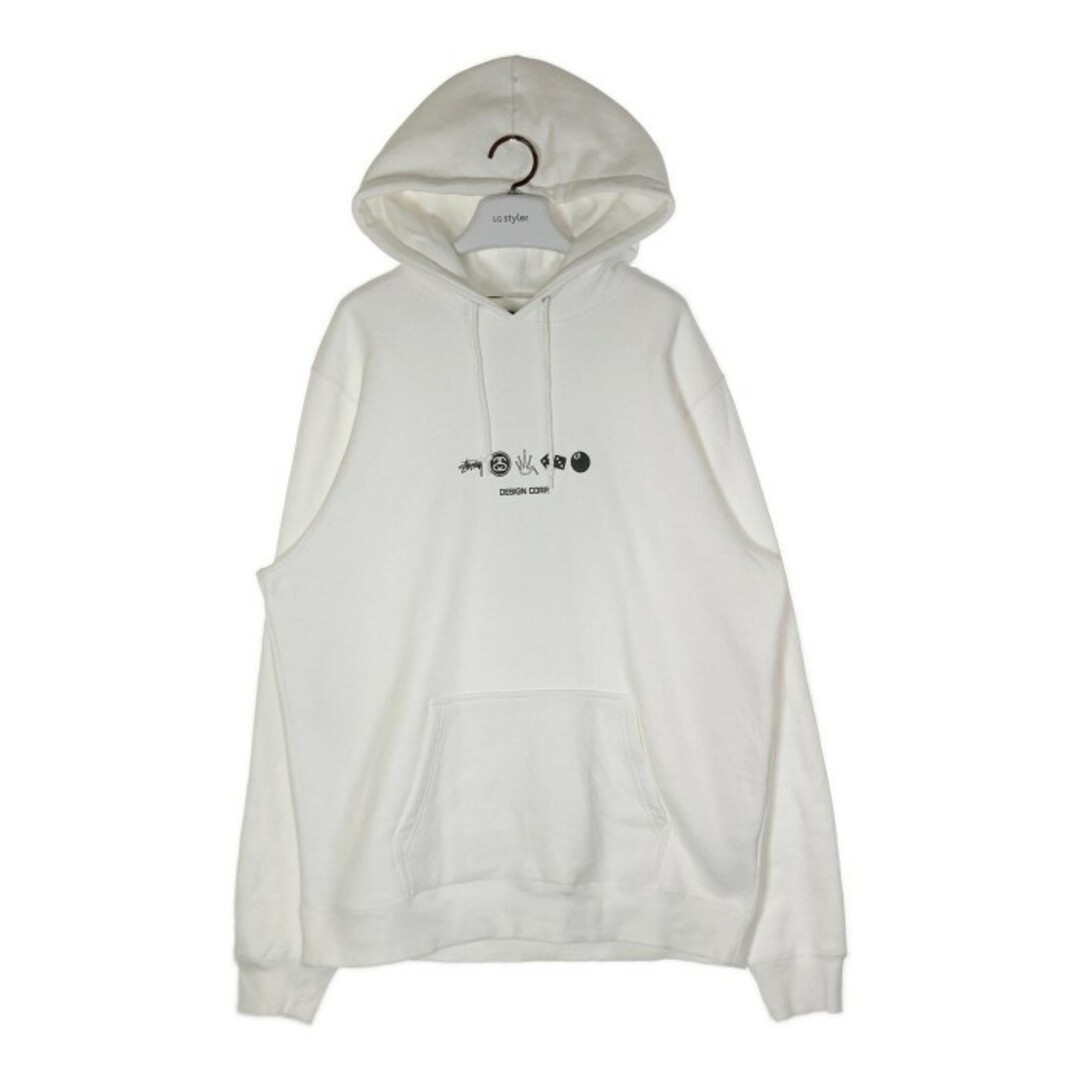 トップス★STUSSY ステューシー 20SS Global Design Corp hooded sweat プリントパーカー ホワイト sizeXL