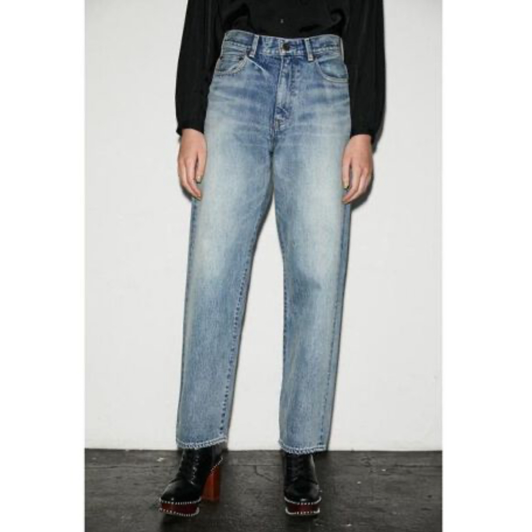 レディースmoussy JW SELVEDGE WIDE TAPERED ストレートデニム