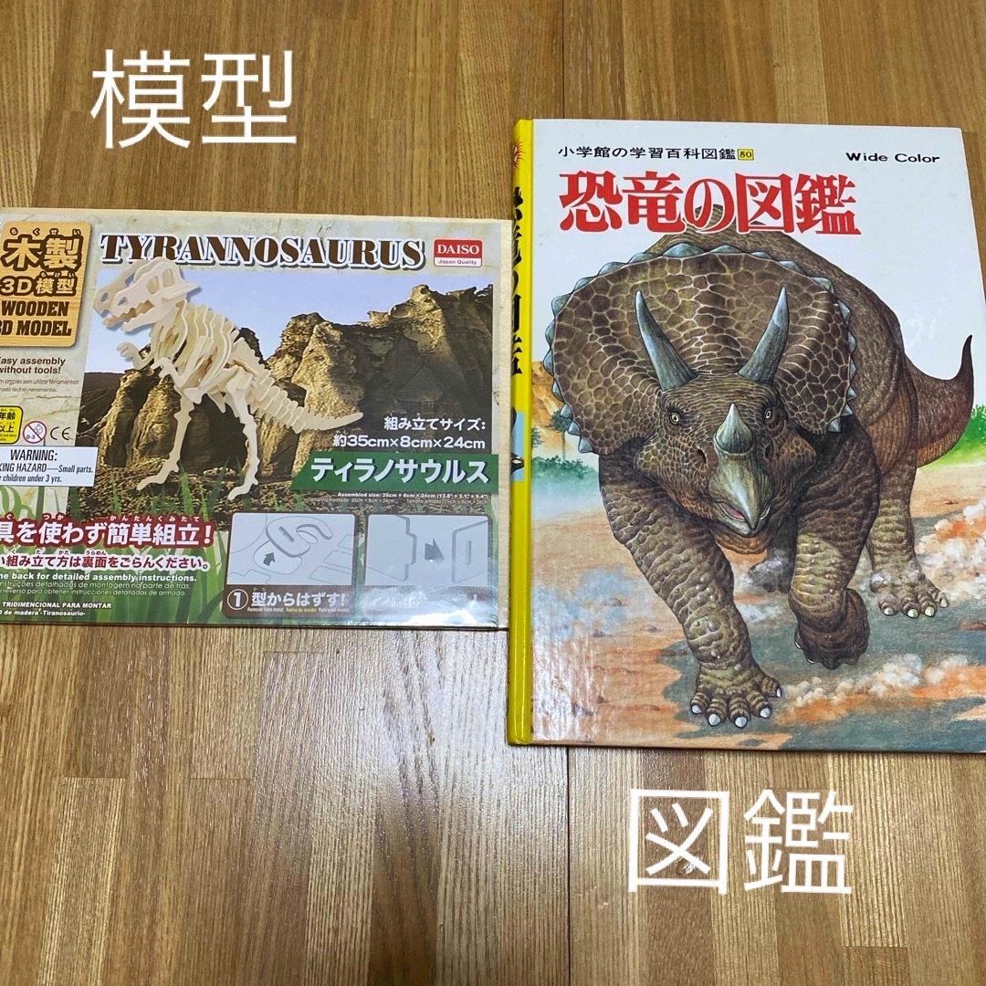 小学館(ショウガクカン)の書籍 本 図鑑 恐竜の図鑑  ＆ 木製3D模型  エンタメ/ホビーの本(絵本/児童書)の商品写真