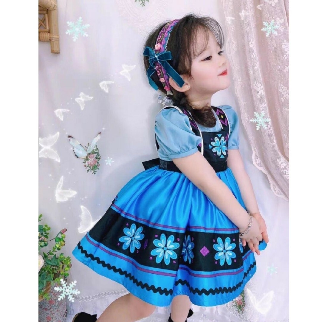 新品　110cm　アナ雪　ディズニープリンセスドレス　幼少期エルサ　ロリータ好き キッズ/ベビー/マタニティのキッズ服女の子用(90cm~)(ワンピース)の商品写真