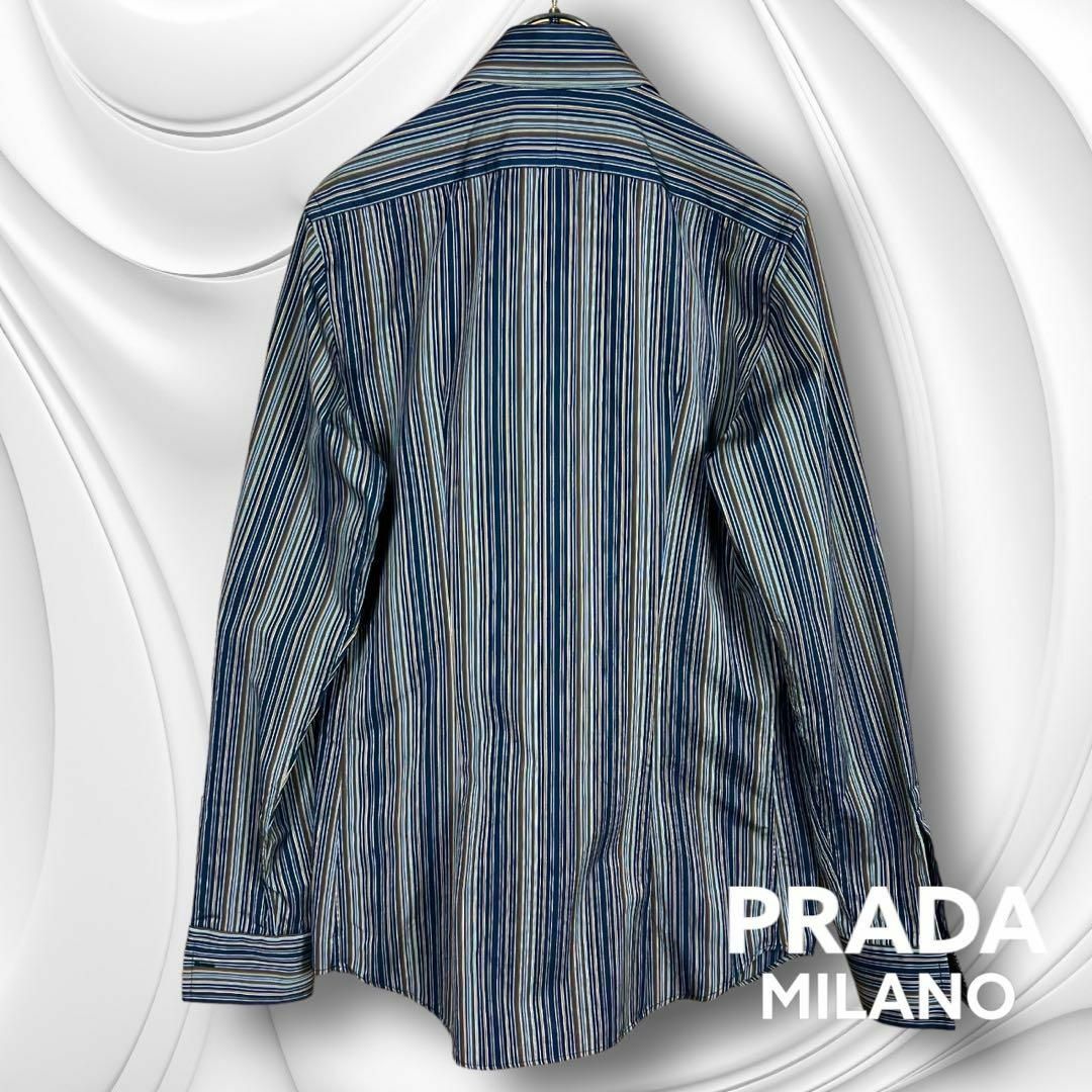 PRADA(プラダ)の【プラダ】 PRADA シャツ メンズ 長袖 ストライプ M イタリア製 マルチ メンズのトップス(シャツ)の商品写真