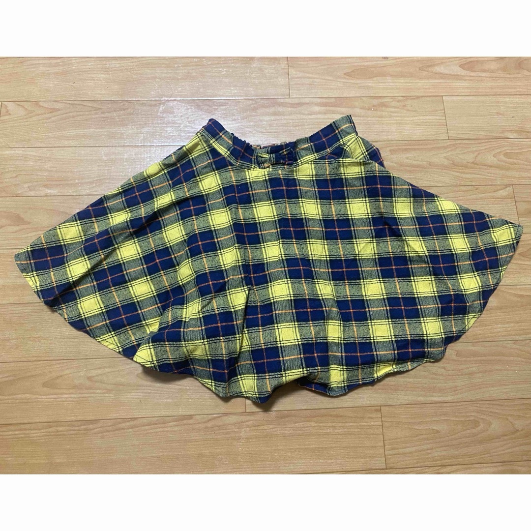 Party Pickドット　イエロースカート　チェック キッズ/ベビー/マタニティのキッズ服女の子用(90cm~)(スカート)の商品写真