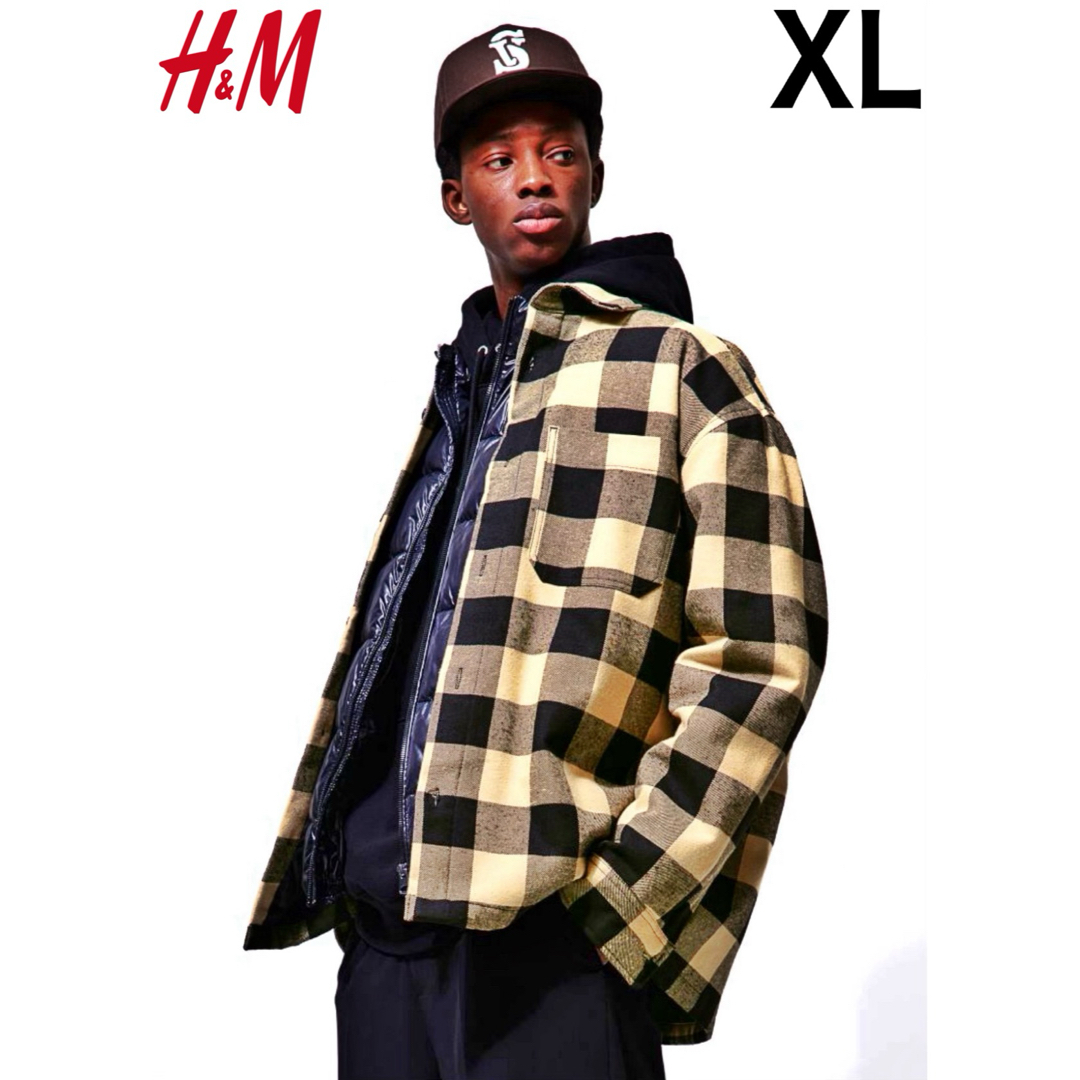 H&M(エイチアンドエム)の新品 H&M パッデッド チェックシャツ 中綿 XL メンズのトップス(シャツ)の商品写真