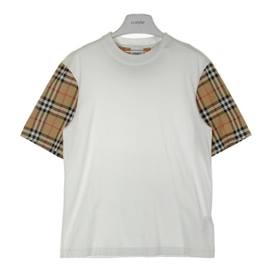 BURBERRY(バーバリー)の★BURBERRY バーバリー ヴィンテージチェック 袖切り替え Tシャツ ホワイト sizeXS メンズのトップス(Tシャツ/カットソー(半袖/袖なし))の商品写真