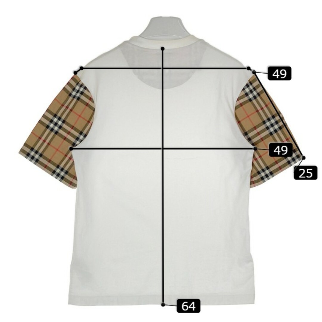 BURBERRY(バーバリー)の★BURBERRY バーバリー ヴィンテージチェック 袖切り替え Tシャツ ホワイト sizeXS メンズのトップス(Tシャツ/カットソー(半袖/袖なし))の商品写真