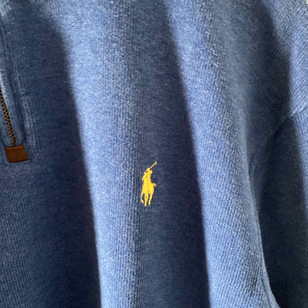 POLO RALPH LAUREN(ポロラルフローレン)のRalphLaurenラルフローレンハーフジップスウェットトレーナーブルー青L メンズのトップス(スウェット)の商品写真