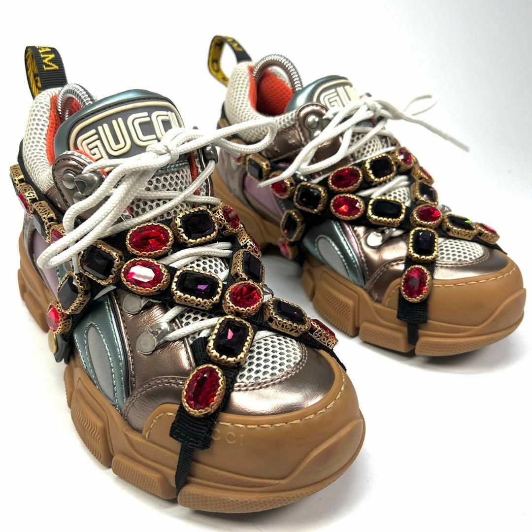 Gucci(グッチ)のGUCCI グッチ　フラッシュトレック　ビジュー　クリスタル　スニーカー レディースの靴/シューズ(スニーカー)の商品写真