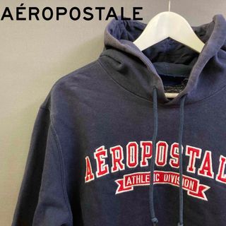 エアロポステール(AEROPOSTALE)の入試困難 エアロポステール XS ネイビー ナンバリング パーカー ロゴ(パーカー)