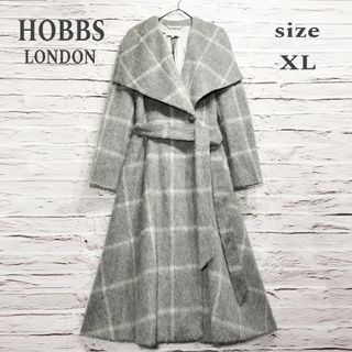 【高級モヘア アルパカ混】HOBBS LONDON 超ロング トレンチコート(トレンチコート)