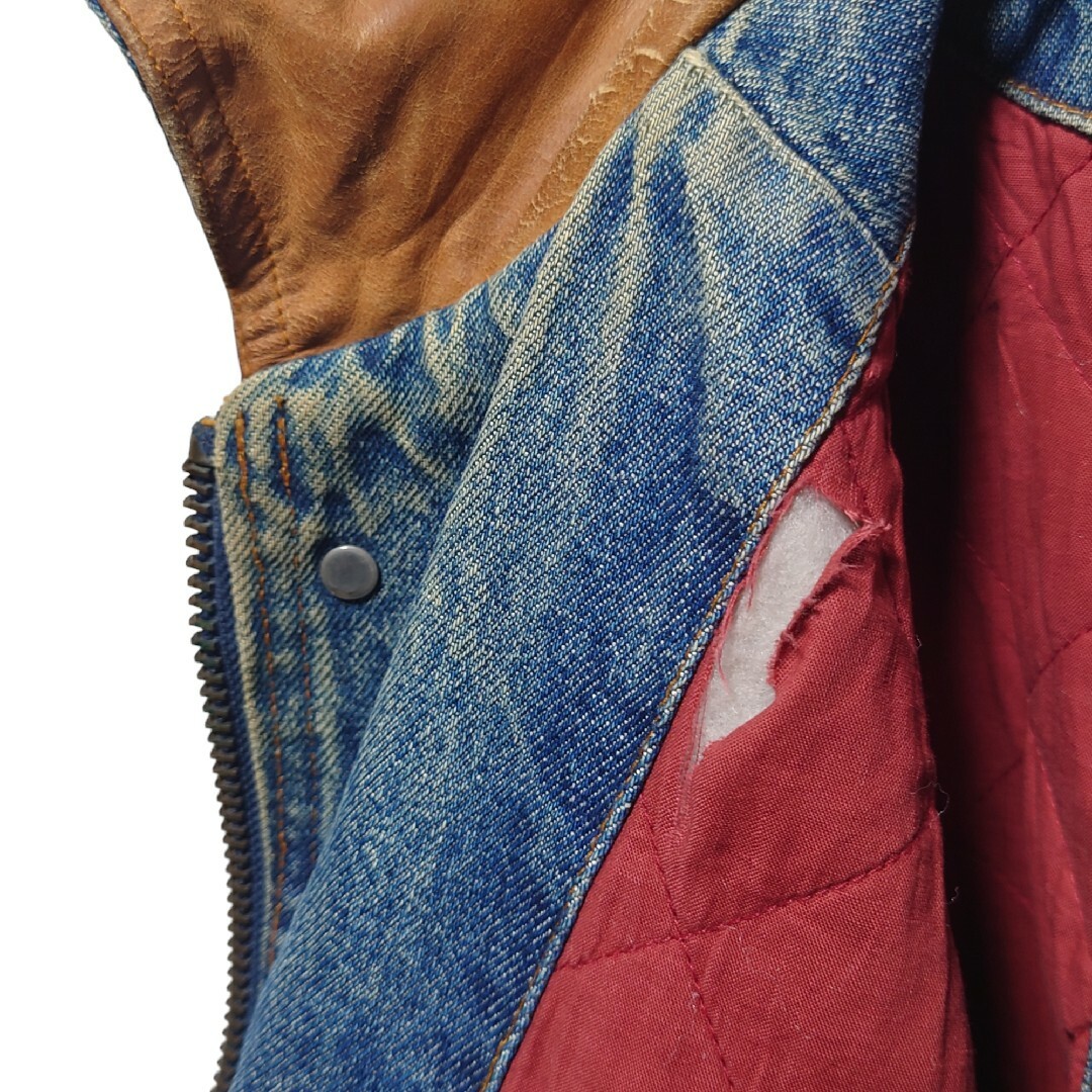 Timberland(ティンバーランド)の【Timberland】 レザー襟 中綿入りデニムハンティングジャケットS223 メンズのジャケット/アウター(Gジャン/デニムジャケット)の商品写真