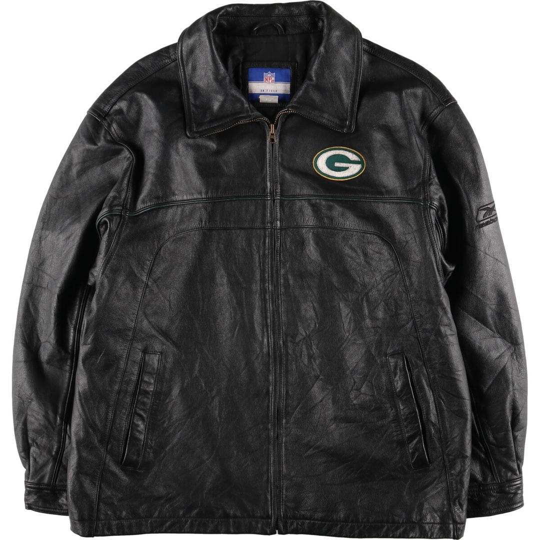 NFL GREEN BAY PACKERS グリーンベイパッカーズ レザージャケット メンズL /evb00394963cm肩幅