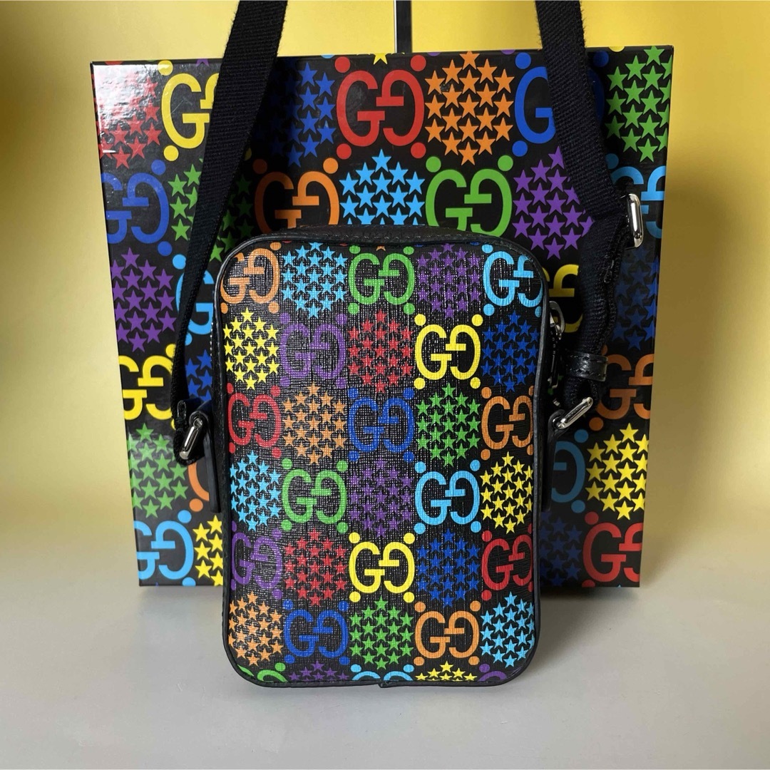 Gucci 極美品 GG サイケデリック ミニ ショルダーバッグ マルチ グッチ