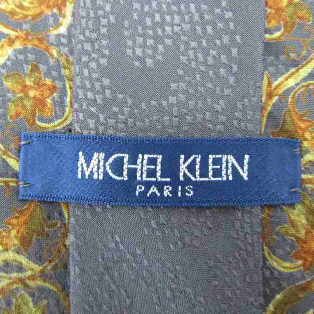 MICHEL KLEIN(ミッシェルクラン)のミッシェルクラン ブランドネクタイ パネル柄 花柄 リーフ柄 シルク メンズ グレー MICHEL KLEIN メンズのファッション小物(ネクタイ)の商品写真