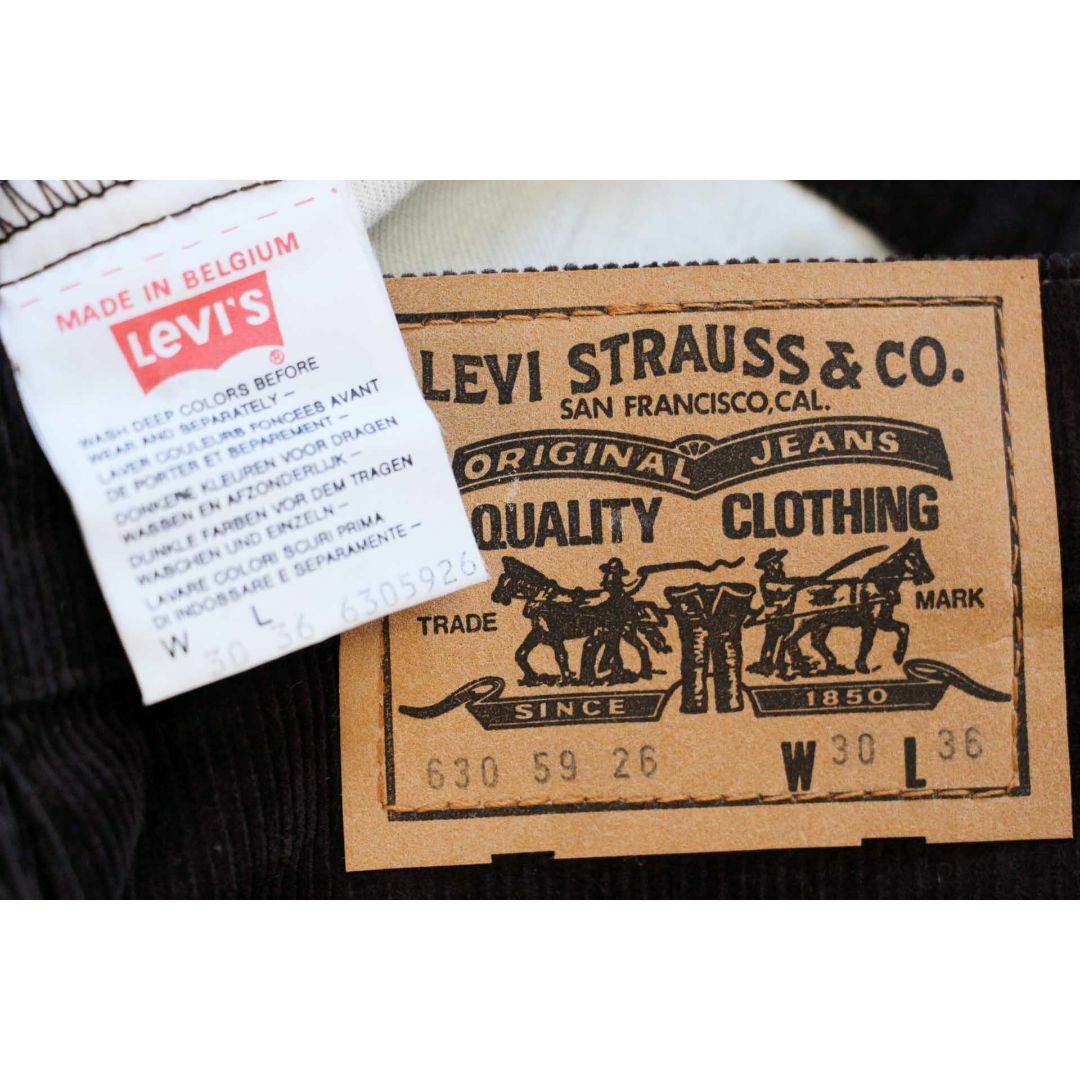 Levi's(リーバイス)のデッドストック★90s ベルギー製 Levi'sリーバイス 630 コーデュロイパンツ チョコレート w30 L36★ユーロ ビンテージ スリム ストレート メンズのパンツ(その他)の商品写真