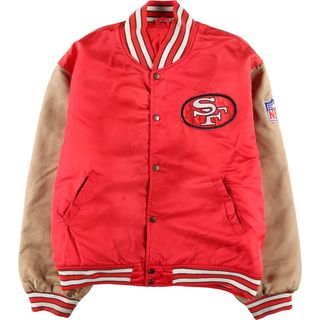 古着 NFL SANFRANCISCO 49ERS サンフランシスコフォーティナイナーズ サテンスタジャン アワードジャケット バーシティジャケット メンズXL ヴィンテージ /evb004048(スタジャン)