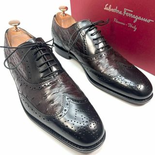 サルヴァトーレフェラガモ(Salvatore Ferragamo)のサルヴァトーレフェラガモ トラメッザ　オーストリッチ　ビジネスシューズ　革靴(ドレス/ビジネス)